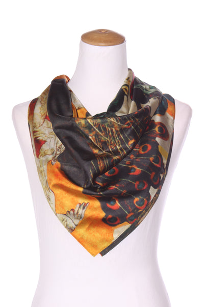 MEGAN SALMON - Square silk Geisha scarf!