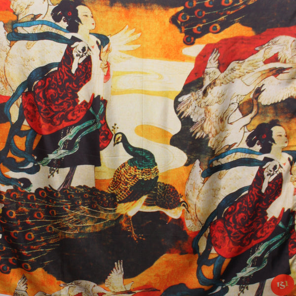 MEGAN SALMON - Square silk Geisha scarf!