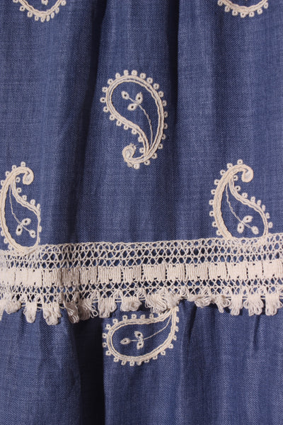 SALTY PALM (LN) Paisley chambray maxi skirt! 14-16