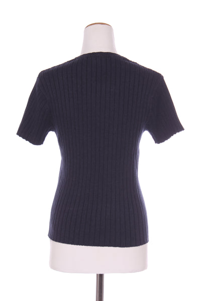 KOWTOW - Rib knit Henley top - Navy marle! 14-16