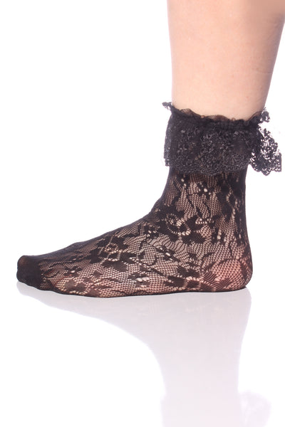 Lace ruffle detail lace socks!