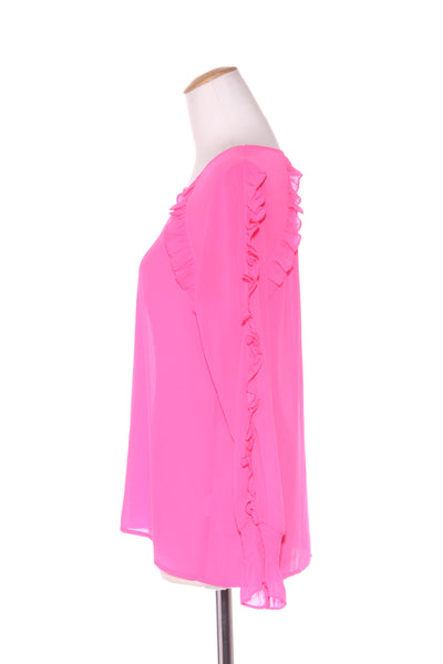 CHARLO "Jazmyn" fluro pink ruffle blouse! 10
