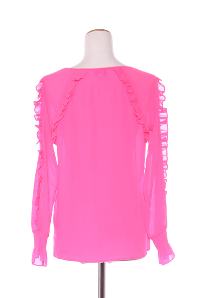 CHARLO "Jazmyn" fluro pink ruffle blouse! 10
