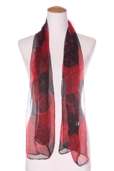Silk chiffon scarf - Red/black!