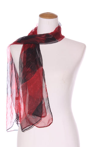 Silk chiffon scarf - Red/black!