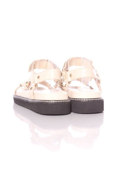 HAEL & JAX - Chain detail leather sandals! 38