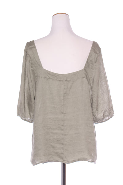 SASS - Square neck linen top - Khaki! 16