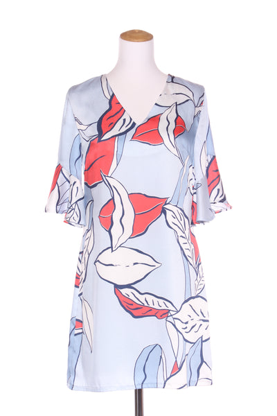 ANDREA MOORE - Abstract print dress - Powder blue! 10