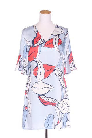 ANDREA MOORE - Abstract print dress - Powder blue! 10
