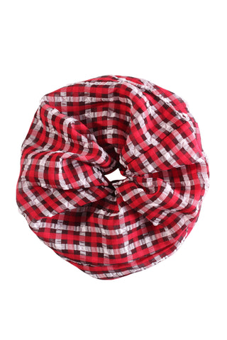 KATE SYLVESTER - Huge red plaid scrunchie!