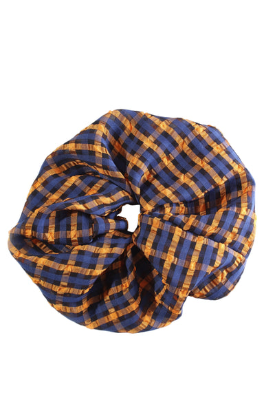 KATE SYLVESTER - Huge blue & yellow plaid scrunchie!