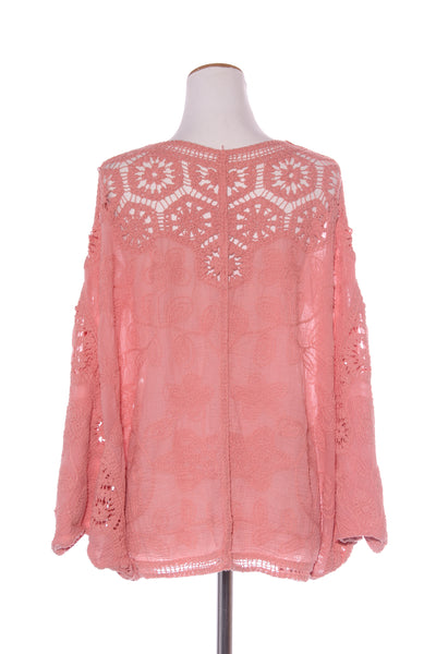NO LABEL - Blush crochet cotton batwing cardi! 8-16
