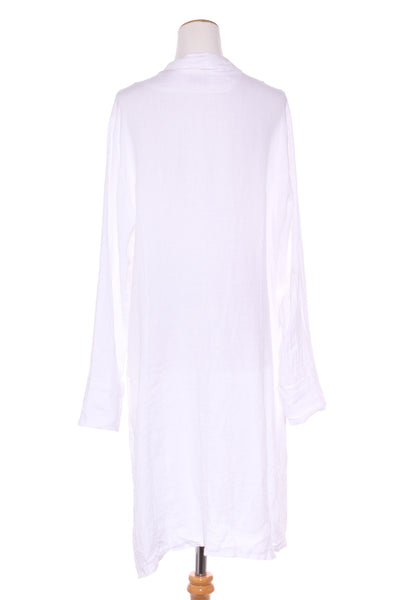 PEONIA (ITA) White linen duster coat! 12-14
