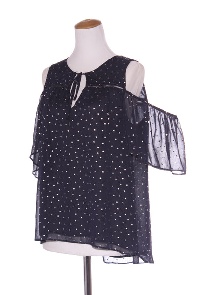 DECJUBA - Cold shoulder top - Navy/silver foil print! 14