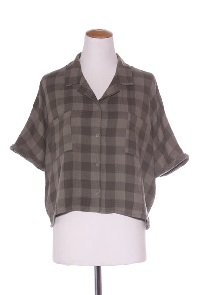 BB&B Sleep - Khaki check waffle cotton shirt! 14