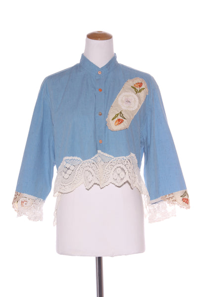 VILLA112 NZ - Up-cycled one off crop shirt/jacket! 12-14