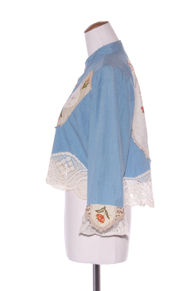 VILLA112 NZ - Up-cycled one off crop shirt/jacket! 12-14