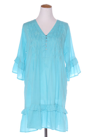 LULALIFE - Cotton tiered ruffle dress - Aqua! 14