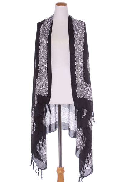 Sequin detail printed shrug/scarf!