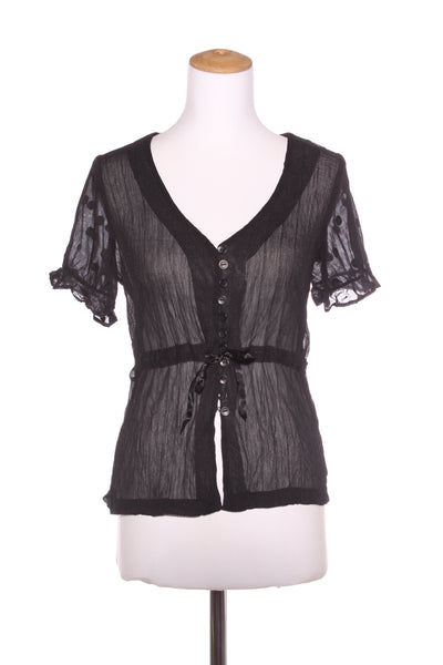ANNAH S (NZ) Sheer spot sleeve shirt! 12