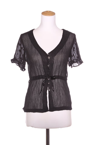 ANNAH S (NZ) Sheer spot sleeve shirt! 12