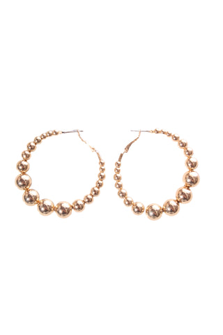Gold bead hoop earring!