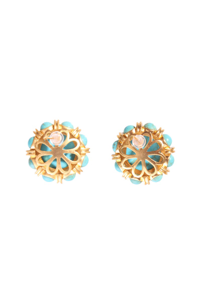 VIntage style turquoise + gold earring!
