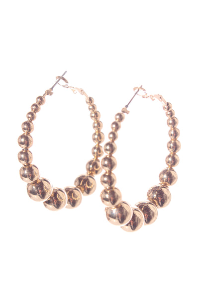 Gold bead hoop earring!