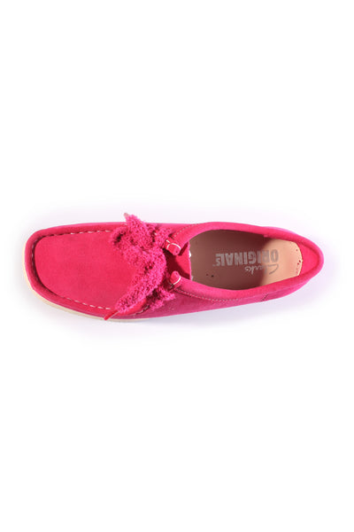 CLARKS "Wallabee" Pink leather moccasins! 8