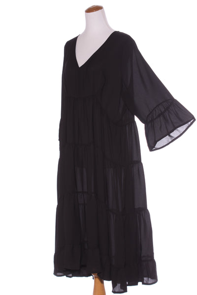 MINT (BN) NZ "Fleur" Midnight black midi dress! 16