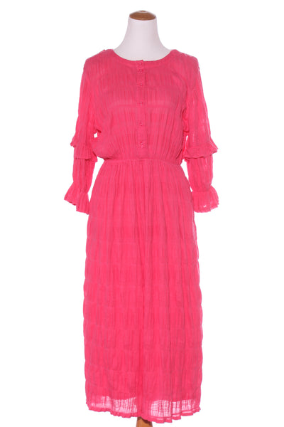 BLAK LUXE - Shirred cotton seersucker midi dress! 14