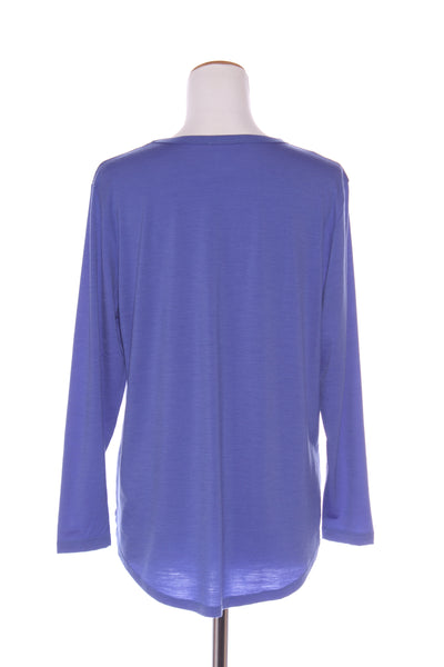 OBR (LN) NZ - X print curved hem merino top! 14