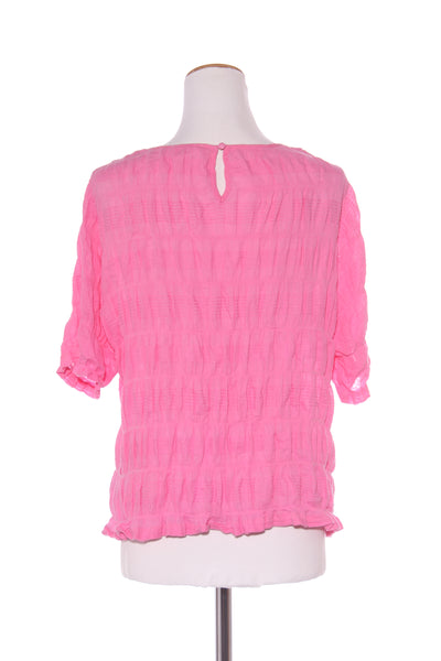 STUDIO CURVE - Seersucker shirred top - Pink! 16