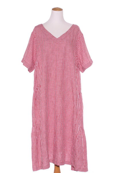 EVAS SUNDAY - Red gingham linen midi dress! 16