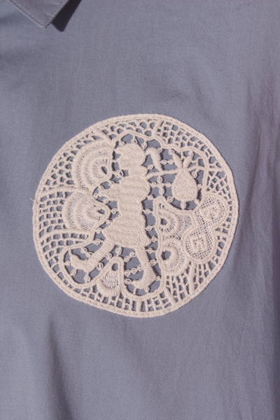 KAREN WALKER - Organic cotton crochet detail s/s shirt! 18