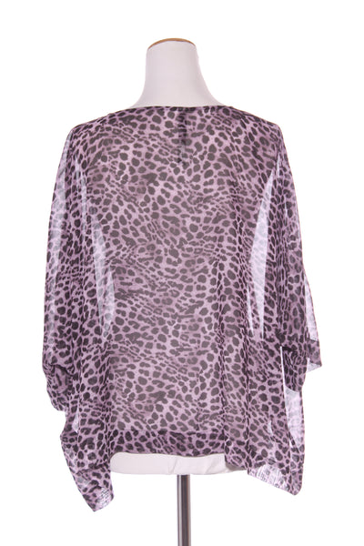 MOOCHI (NZ) Faithfuls "Record" purple leopard chiffon top! 14-16