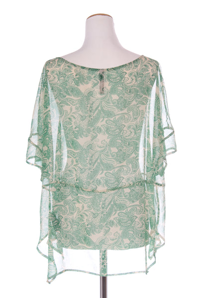 MOOCHI "Bracket" green paisley print chiffon tee! 14