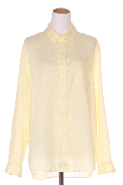 SPORTSCRAFT (LN) Pale lemon linen boyfriend shirt! 16