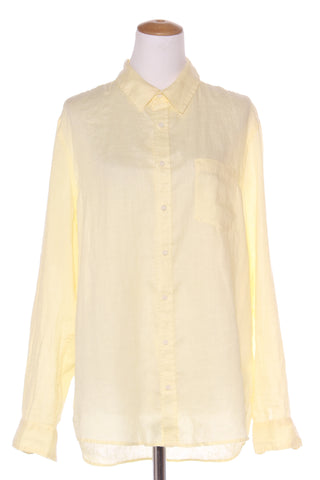 SPORTSCRAFT (LN) Pale lemon linen boyfriend shirt! 16