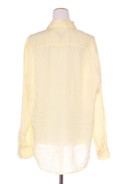 SPORTSCRAFT (LN) Pale lemon linen boyfriend shirt! 16