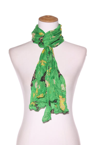 Green butterfly print scarf!