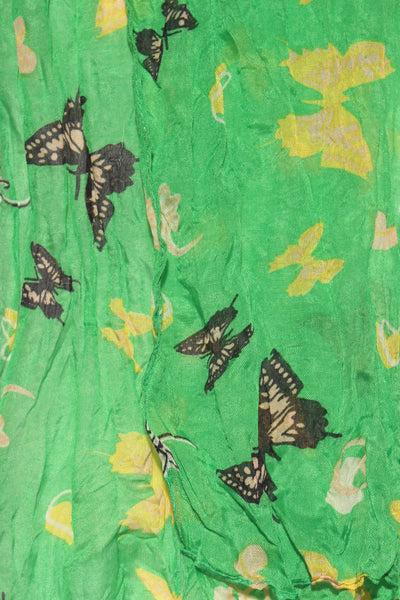 Green butterfly print scarf!