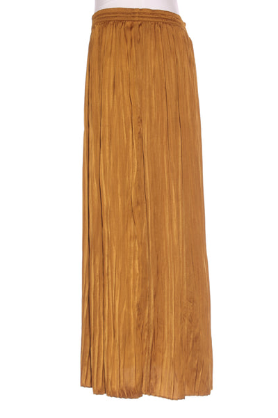 WHISTLE - Pleated satin maxi skirt - Golden ochre! 14