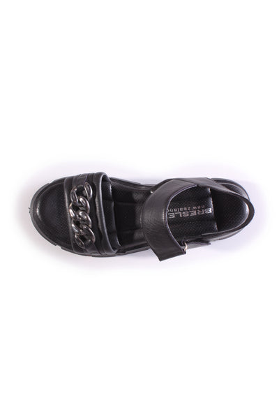 BRESLEY - Chain detail leather wedge sandals! 40