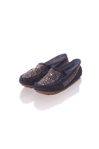 BELLE - Studded navy leather loafers! 7
