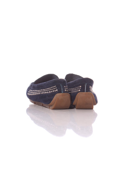 BELLE - Studded navy leather loafers! 7