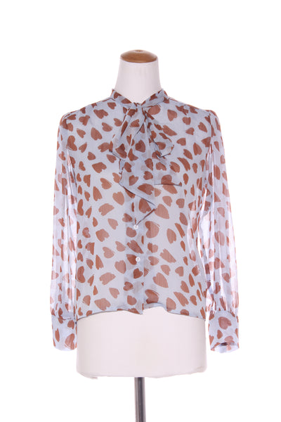 HOLY CHIC - Chocolate heart print blouse! 8-10