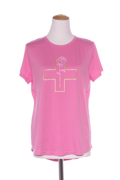 STELLA + GEMMA (LN) Golden cross + rose print tee! 10
