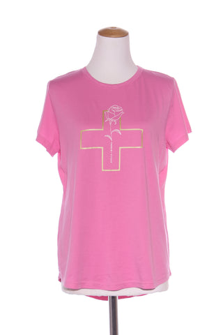 STELLA + GEMMA (LN) Golden cross + rose print tee! 10