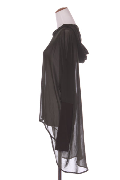 IVYBLU (NZ) Khaki chiffon hooded fitted cuff top! 12-14